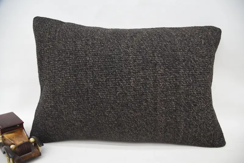 Antique Pillows, Handmade Kilim Cushion, Handwoven Pillow Cover, Vintage Pillow, Armchair Cushion Case, Cushion Case, 16x24 Brown Cushion Case - 5