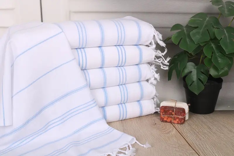Small Bath Towels, Beach Wedding Favor, Bachelorette Party Gifts, Wedding Gift, Personalized Gifts, Gym Towel, 40x24 Cotton Striped Towel, Spa Towel - 1