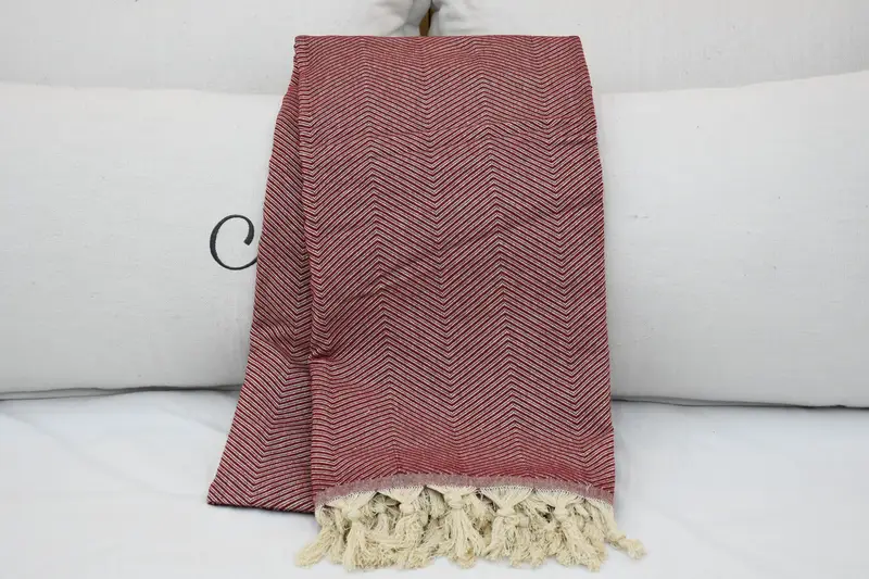 Bridal Shower Gift, Bridal Shower Favor, Boho Throw Blankets, Throw Blanket, 84x68 Cotton Zig zag Towel, Turkish Throw Blanket, Turkish Bedspread - 4