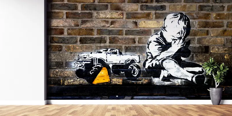 Banksy Praying Boy, Banksy Street Wall Print, Banksy Wall Print, Banksy Graffiti Wall Print, Banksy Boy Wall Decor, Graffiti Wall Poster, - 6