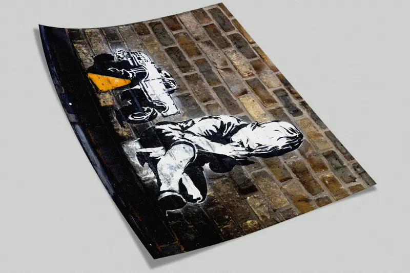 Banksy Praying Boy, Banksy Street Wall Print, Banksy Wall Print, Banksy Graffiti Wall Print, Banksy Boy Wall Decor, Graffiti Wall Poster, - 8