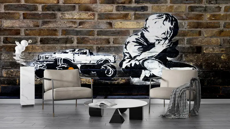 Banksy Praying Boy, Banksy Street Wall Print, Banksy Wall Print, Banksy Graffiti Wall Print, Banksy Boy Wall Decor, Graffiti Wall Poster, - 3