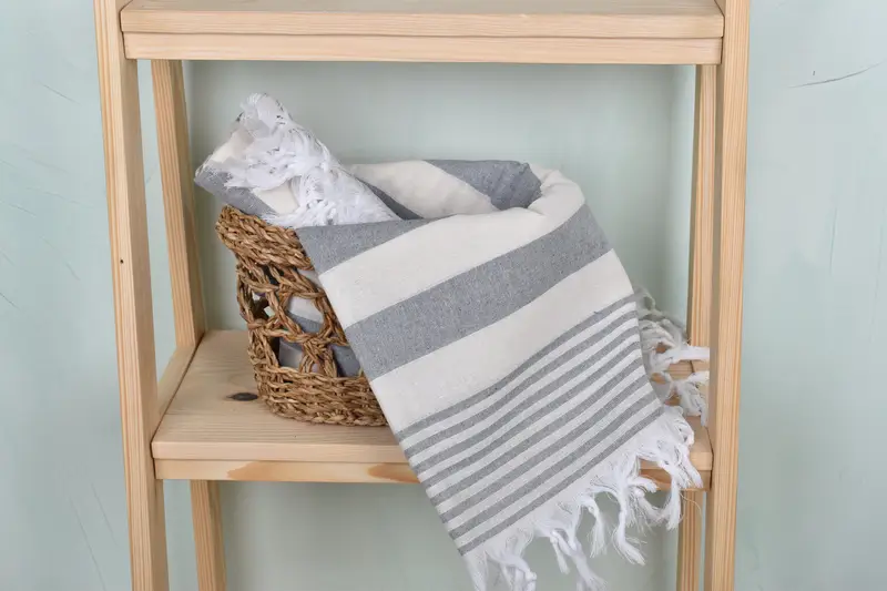 Bridesmaid Gift, Beach Theme Wedding Gift, Hammam towel, Monogrammed Beach Towel, Bridesmaid Gifts Personalized, 68x36 Cotton Striped Towel - 4