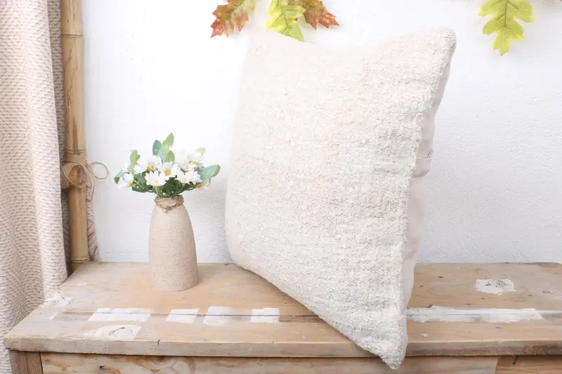 Comfy Throw Cushion Cover, 16x16 White Pillow Case, Ethnical Kilim Rug Pillow, Boho Pillow, Vintage Pillow, Pillow Sham, Sofa Bolster Pillow Sham - 4