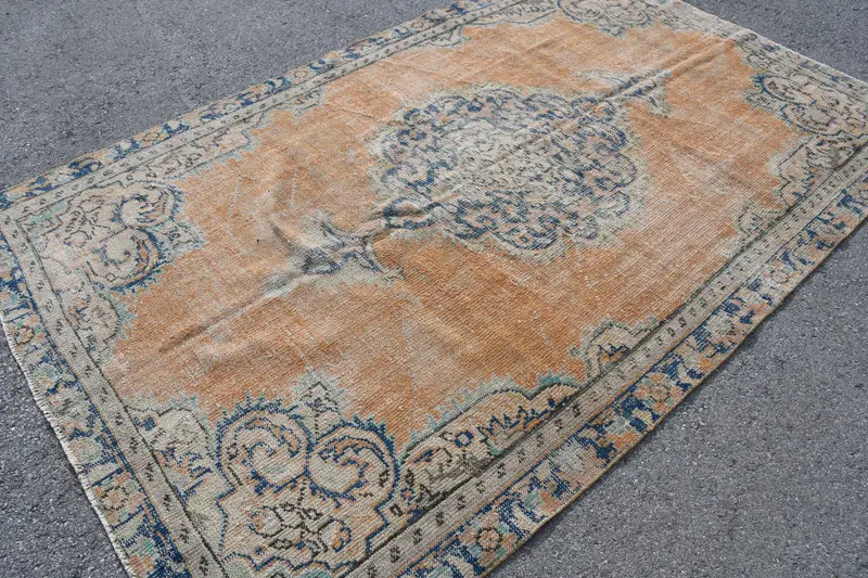 Alfombra turca grande 5,6x8,8 pies (171x269 cm), alfombra vintage Oushak Brown Ombré - 1