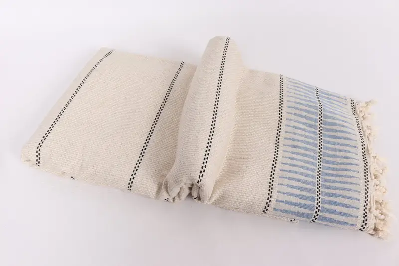 Shower Curtain, 104x96 Linen Striped Towel, Christmas Gift Tags, Tablecloth, Bridesmaid Gifts, First Wedding Anniversary Gift, Housewarming Gift - 6