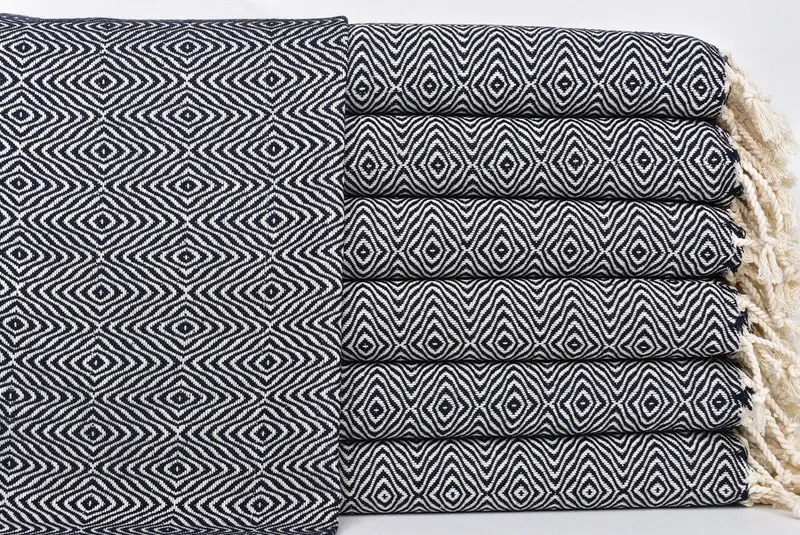 Spa Towel, Bachelorette Party Gifts, 36x18 Cotton Zigzag Diamond Towel, Bathroom Towels, Travel Towel, Monogram Hand Towel, Personalized Hand Towel - 1
