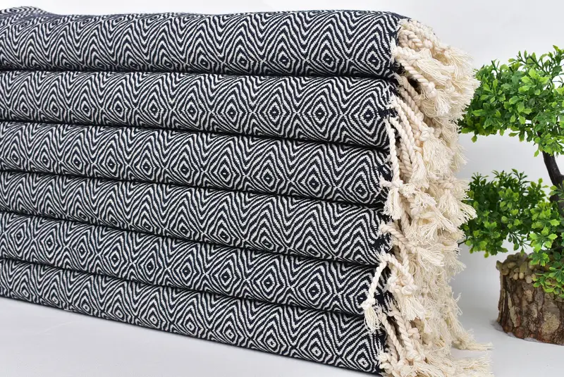 Spa Towel, Bachelorette Party Gifts, 36x18 Cotton Zigzag Diamond Towel, Bathroom Towels, Travel Towel, Monogram Hand Towel, Personalized Hand Towel - 3