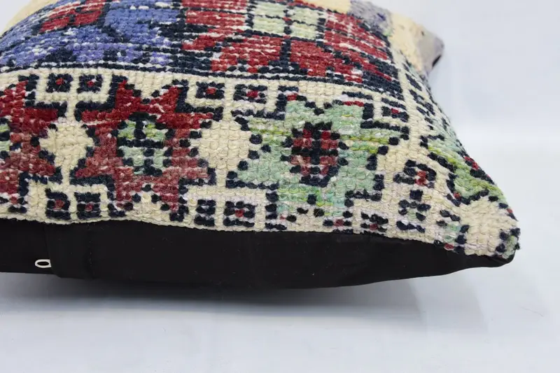 Vintage Pillow Sham, Cushion Cover, Gift Pillow, 16x16 Red Cushion Cover, Boho Throw Pillow, Vintage Kilim Throw Pillow, Kilim Cushion Sham - 5