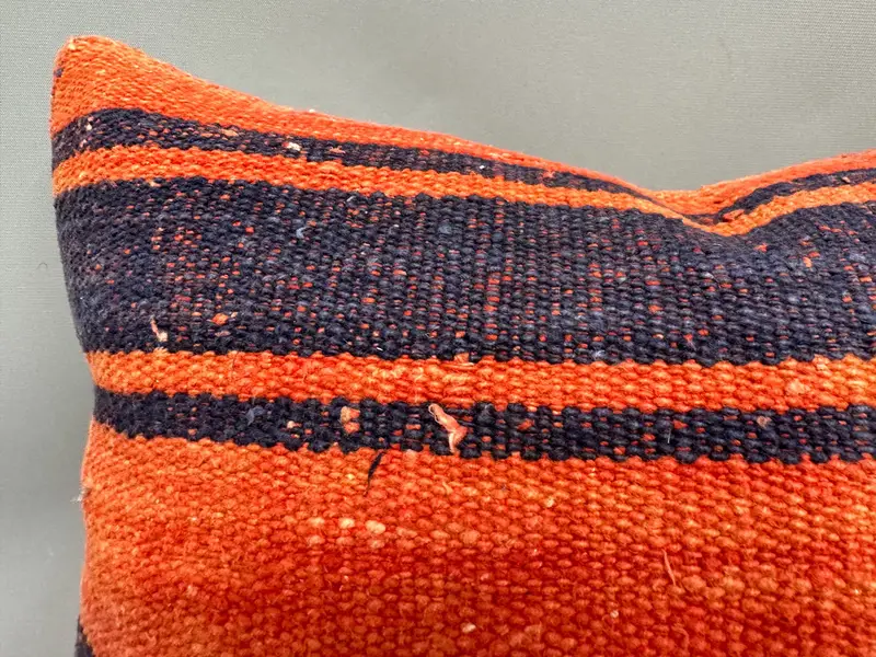 Outdoor Pillow Cover, Ethnical Kilim Rug Pillow, Pillow, 18x18 Orange Pillow Sham, Interior Designer Pillow, Handmade Kilim Cushion - 5