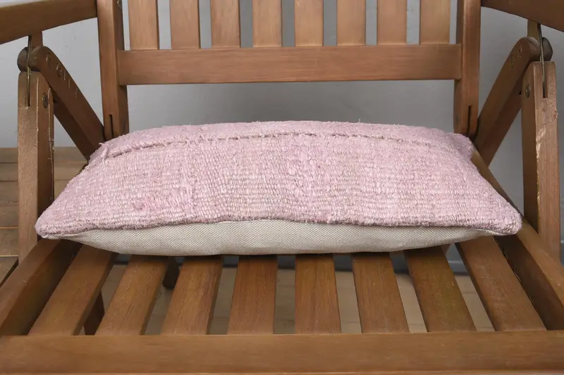 Pastel Pillow Cover, Ethnical Kilim Rug Pillow, Rustic Cushion, Turkish Kilim Pillow, 8x16 Pink Pillow Sham, Pillow, Vintage Pillow - 5