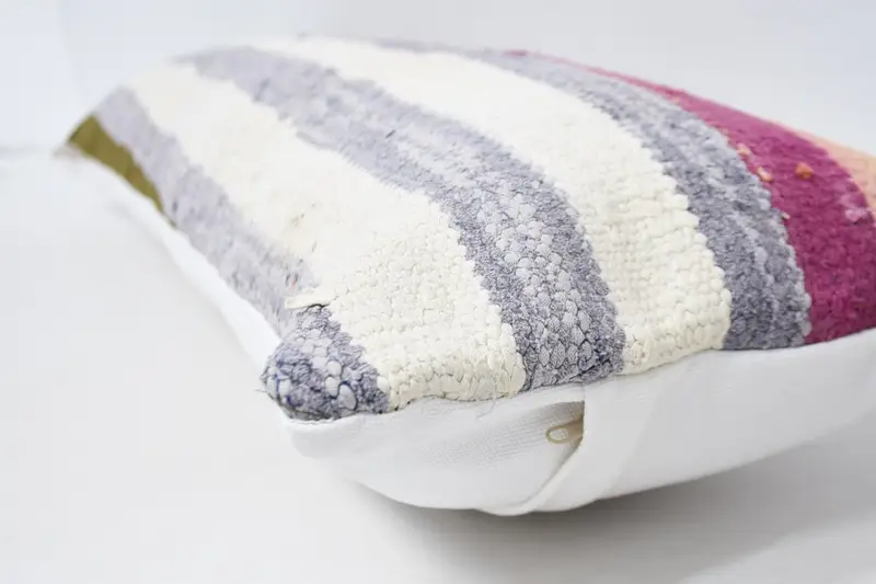 Neutral Pillow, Kilim Pillow, Chair Pillow Case, Interior Designer Pillow, Pillow Cover, Boho Pillow Sham Cover, 12x48 White Pillow Case - 5