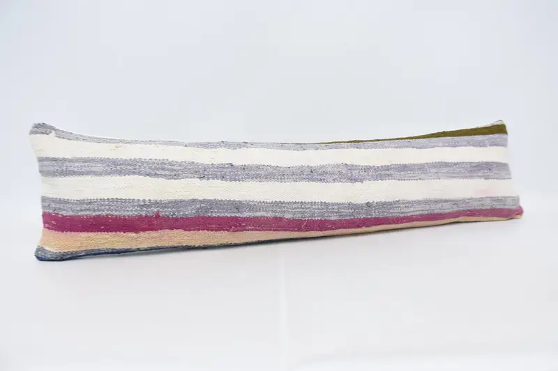 Neutral Pillow, Kilim Pillow, Chair Pillow Case, Interior Designer Pillow, Pillow Cover, Boho Pillow Sham Cover, 12x48 White Pillow Case - 3