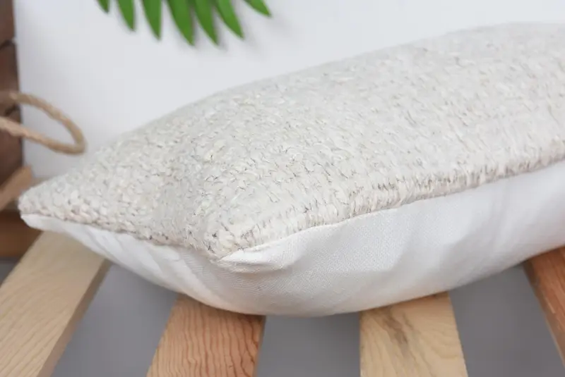 Rustic Pillow Case, Pillow Cover, Kilim Cushion Sham, 8x16 Beige Cushion Cover, Ethnical Kilim Rug Pillow, Boho Pillow Sham Cover - 6