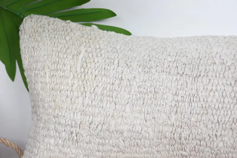 Rustic Pillow Case, Pillow Cover, Kilim Cushion Sham, 8x16 Beige Cushion Cover, Ethnical Kilim Rug Pillow, Boho Pillow Sham Cover - 2