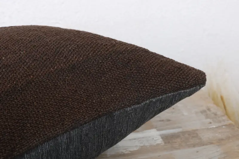 Pillow for Sofa, Boho Pillow Sham Cover, Decorative Throw Pillow, Cushion Cover, Handmade Kilim Cushion, Yoga Cushion, 12x24 Brown Pillow - 6