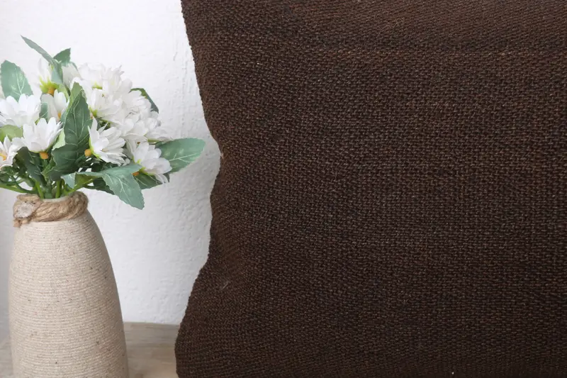 Pillow for Sofa, Boho Pillow Sham Cover, Decorative Throw Pillow, Cushion Cover, Handmade Kilim Cushion, Yoga Cushion, 12x24 Brown Pillow - 3