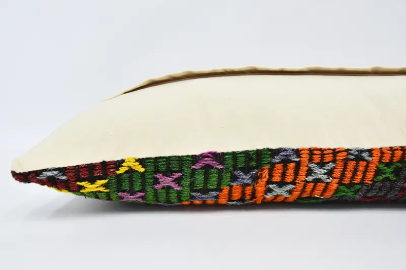 Kilim Pillow, Pillow Sham, Nomadic Pillow Cover, Ethnical Kilim Rug Pillow, Chair Pillow Case, 12x36 Orange Cushion Cover, Pillow for Couch - 6