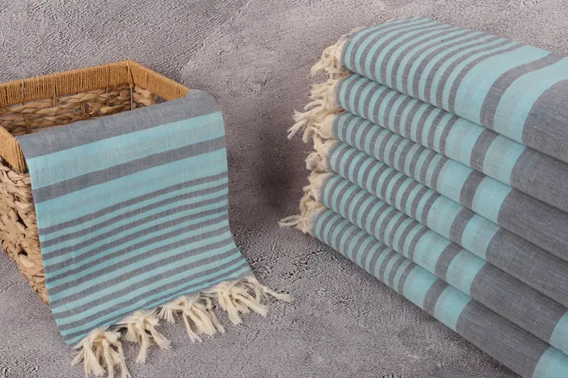 Bridesmaid Proposal Gift, Sand-free towel, 70x40 Cotton Striped Towel, Luxury towel, Best Friend Wedding Gift, Sand-resistant towel, Guest Towel - 3