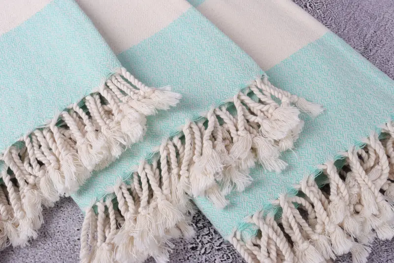 Travel Towel, 68x36 Cotton Diamond Towel, Spa Gift, Embroidered Towel, Sand-resistant Turkish towel for travel, Turkish Towel USA, Beach towel - 5