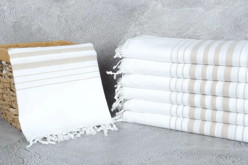 Wedding Towel, Turkish Towel USA, 70x36 Cotton Striped Towel, House Warming Gift, Absorbent towel, Authentic Turkish hammam peshtemal, Gifts For Him - 3