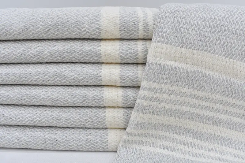 Monogram Hand Towel, Organic Tea Towel, Valentines Day Gift For Him, 40x18 Cotton Striped Towel, Bridesmaid Gifts, Personalized Hand Towel - 3