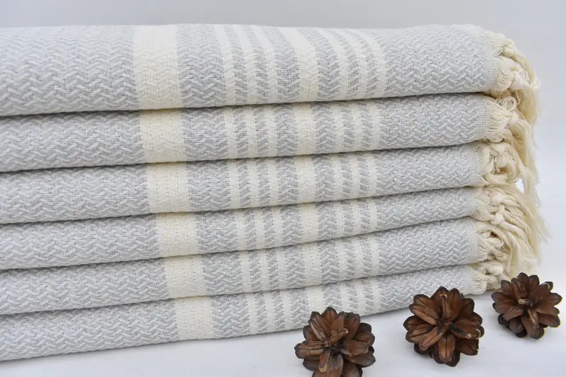 Monogram Hand Towel, Organic Tea Towel, Valentines Day Gift For Him, 40x18 Cotton Striped Towel, Bridesmaid Gifts, Personalized Hand Towel - 4