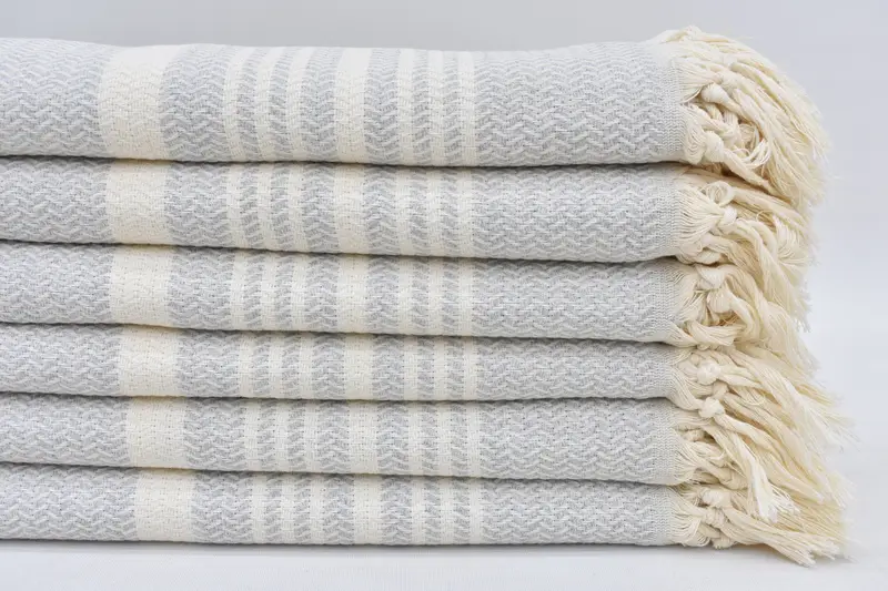 Monogram Hand Towel, Organic Tea Towel, Valentines Day Gift For Him, 40x18 Cotton Striped Towel, Bridesmaid Gifts, Personalized Hand Towel - 2