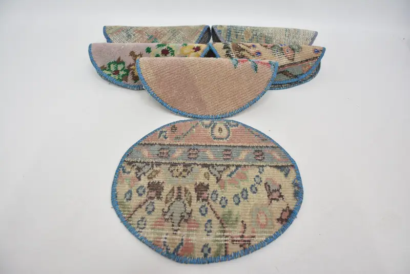 Manteles individuales con estampado bohemio, color beige y rosa, 25 pulgadas de ancho