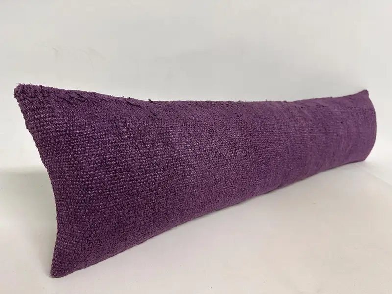 Pillow Case, Pastel Pillow Sham, Kilim Pillow Cover, Interior Designer Pillow, 12x48 Purple Pillow Sham, Cotton Cushion, Ethnical Kilim Rug Pillow - 2