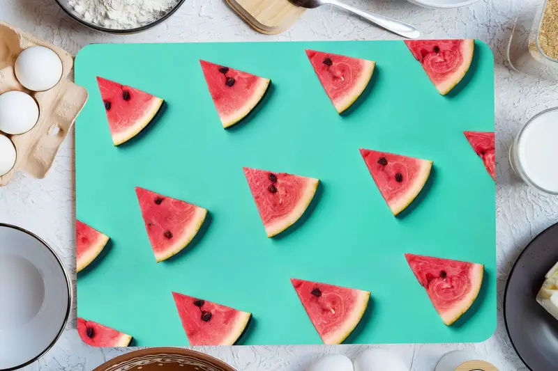スイカフルーツ柄ガラスまな板、夏のキッチン必需品