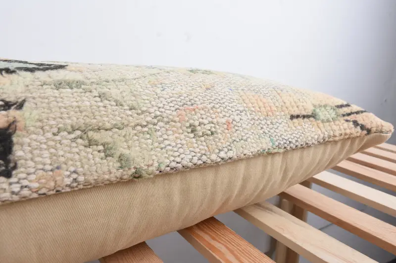 Couch Cushion Case, 12x48 Blue Pillow, Handmade Kilim Cushion, Cushion Cover, Kilim Cushion Sham, Boho Chic Cushion Case, Turkish Pillow - 7