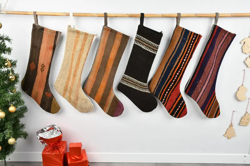 Kişiye Özel Yılbaşı Süs Çorabı, Benzersiz Kilim Çorabı