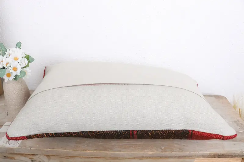 Pillow, One Of A Kind Cushion Case, 12x20 Brown Pillow Case, Boho Pillow, Pillow for Couch, Throw Kilim Pillow, Tribal Pillow Case - 7
