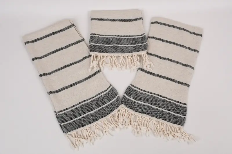 Türk havlu el havlu, nedime hediye havlu, 40x20 keten çizgili havlu, spa havlu, plaj düğün lehine, monogram el havlu, kişiselleştirilmiş hediye - 6