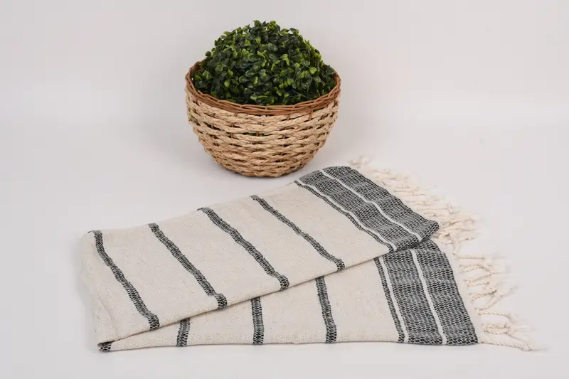 Türk havlu el havlu, nedime hediye havlu, 40x20 keten çizgili havlu, spa havlu, plaj düğün lehine, monogram el havlu, kişiselleştirilmiş hediye - 4