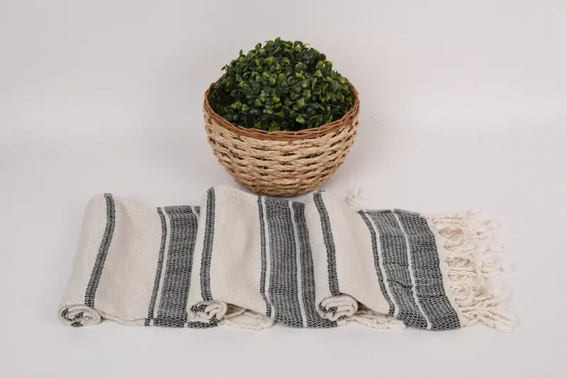 Türk havlu el havlu, nedime hediye havlu, 40x20 keten çizgili havlu, spa havlu, plaj düğün lehine, monogram el havlu, kişiselleştirilmiş hediye - 8