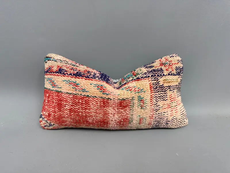 8x16 Red Pillow Cover, Cushion Cover, Kilim Cushion Sham, Accent Throw Cushion Cover, Gift Pillow, Interior Designer Pillow, Garden Cushion - 1