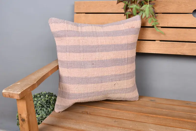 Pillow, Turkish Pillow, 16x16 Pink Pillow, Authentic Cushion Cover, Antique Pillows, Vintage Pillow, Outdoor Throw Pillow Sham - 1