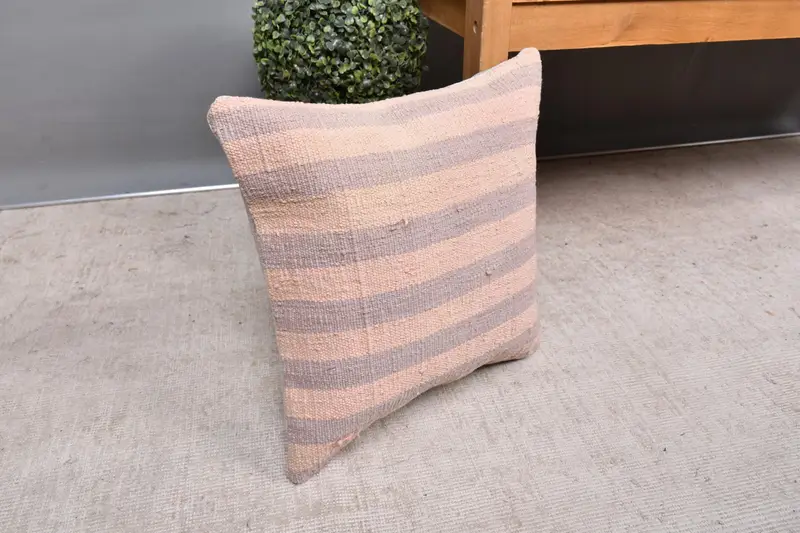 Pillow, Turkish Pillow, 16x16 Pink Pillow, Authentic Cushion Cover, Antique Pillows, Vintage Pillow, Outdoor Throw Pillow Sham - 7