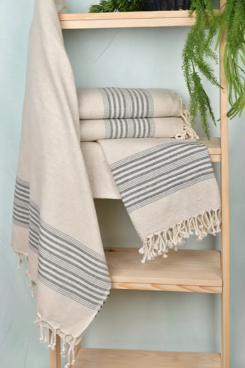 Bachelorette Party Favor, 68x40 Linen Striped Towel, Best Wedding Gift, Hammam towel, Bridesmaid Gifts, Bachelorette Party Gifts Bridesmaids - 6
