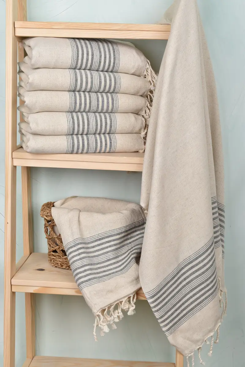 Bachelorette Party Favor, 68x40 Linen Striped Towel, Best Wedding Gift, Hammam towel, Bridesmaid Gifts, Bachelorette Party Gifts Bridesmaids - 3