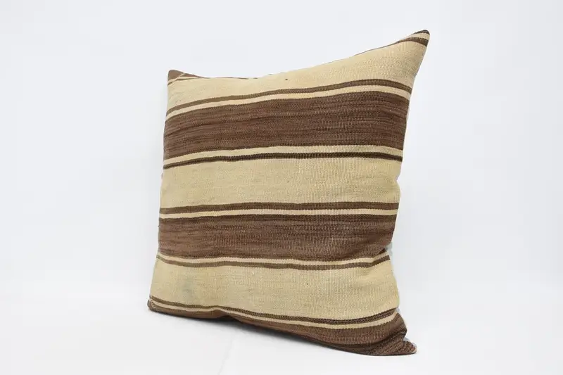 Kilim Pillow Cover, Aesthetic Pillow Case, Pillow, 32x32 Beige Pillow, Knitted Cushion, Boho Pillow Sham Cover, Southwestern Cushion, Vintage Pillow - 4
