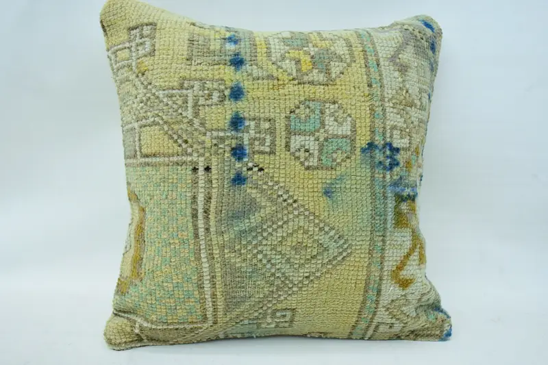 Aztec Cushion Case, Pillow for Sofa, 18x18 Beige Cushion, Cushion, Handmade Kilim Cushion, Muted Pillow Case, Turkish Pillow - 4
