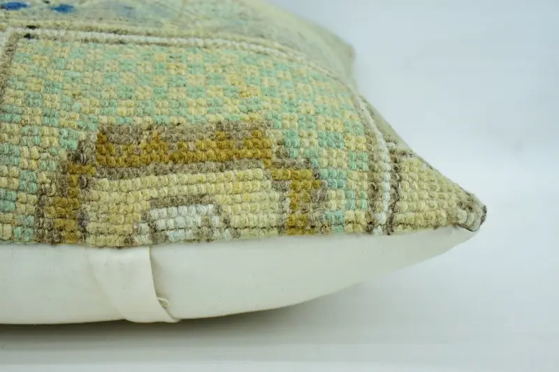 Aztec Cushion Case, Pillow for Sofa, 18x18 Beige Cushion, Cushion, Handmade Kilim Cushion, Muted Pillow Case, Turkish Pillow - 5