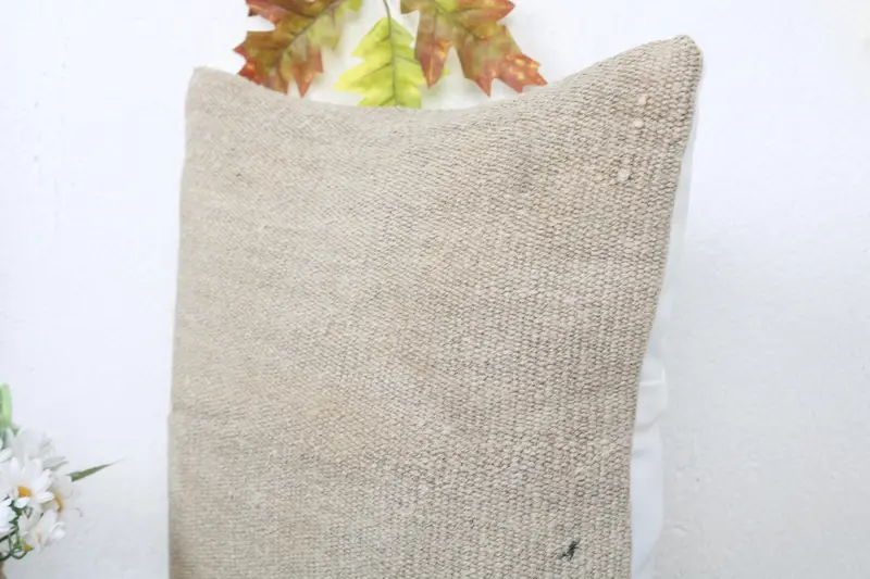 Pillow for Couch, Pillow for Sofa, Cushion, 16x16 Beige Cushion Cover, Tapestry Pillow Cover, Antique Pillows, Kilim Rug Pillow Case - 5