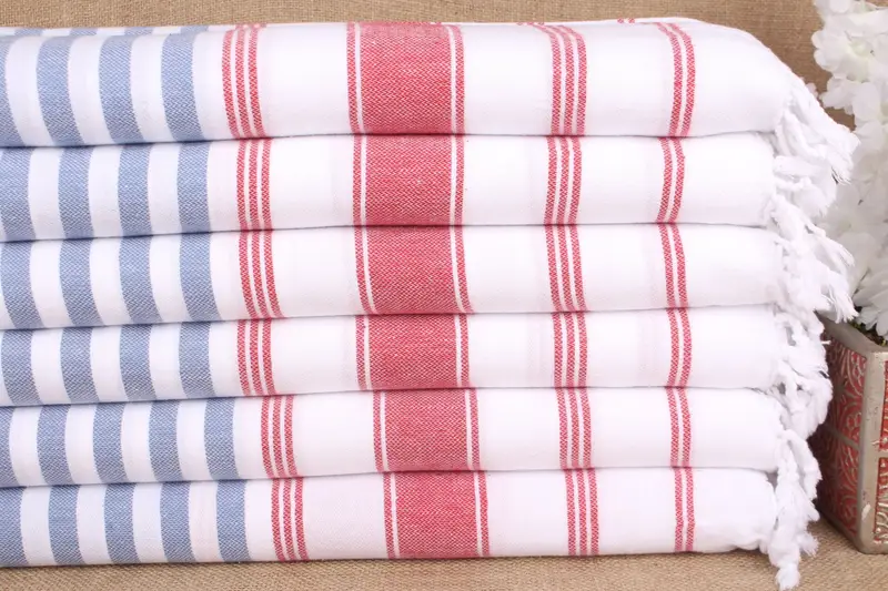 40x71 Inches Blue-Red Cotton Towel, Bachelorette Party Gift
