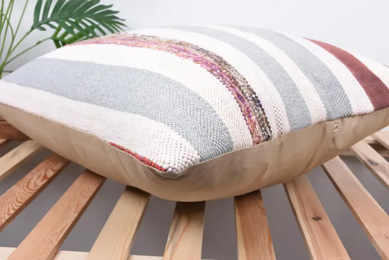 Throw Kilim Pillow, Pet Cushion Case, Sofa Bolster Pillow Case, Pillow, Vintage Pillow, Handmade Kilim Cushion, 24x24 Gray Cushion Case - 6