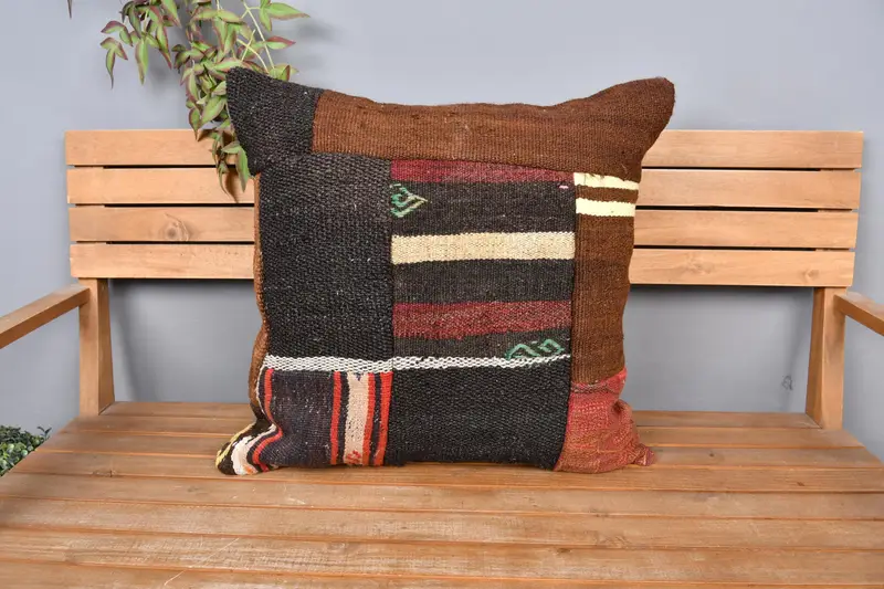Neutral Pillow Sham, Pillow for Sofa, Outdoor Throw Cushion Cover, Pillow Sham, 24x24 Black Cushion Cover, Gift Pillow, Antique Pillows - 6