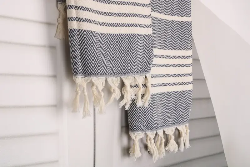 Custom Tea Towel, 40x20 Cotton Striped Towel, Small Bath Towels, Towel With Name, Bathroom Towels, Monogram Kitchen Towel, Wedding Hand Made Gift - 8